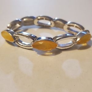 NINE WEST SILVER WITH GOLD GEM BRACELET NWT